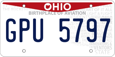 OH license plate GPU5797