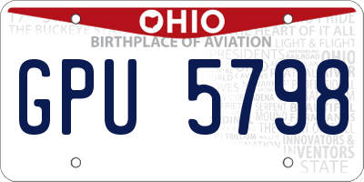 OH license plate GPU5798