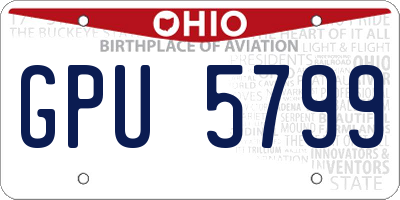 OH license plate GPU5799