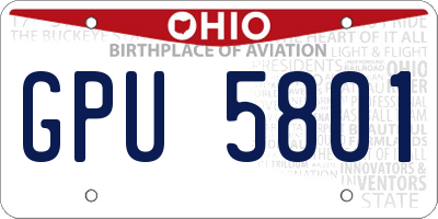 OH license plate GPU5801