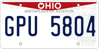 OH license plate GPU5804