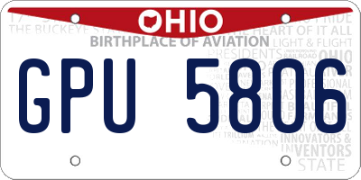 OH license plate GPU5806