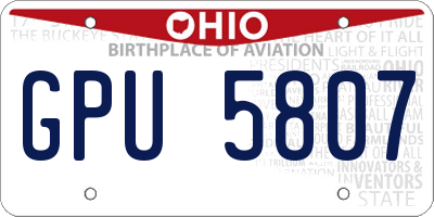 OH license plate GPU5807