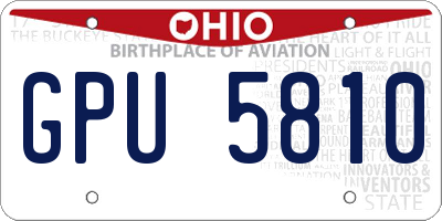 OH license plate GPU5810