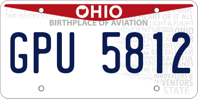 OH license plate GPU5812