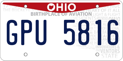 OH license plate GPU5816