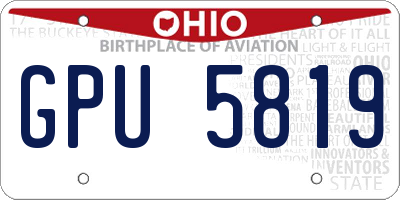 OH license plate GPU5819