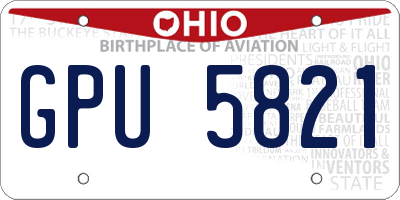 OH license plate GPU5821