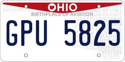 OH license plate GPU5825