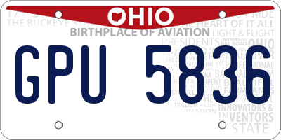OH license plate GPU5836