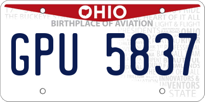 OH license plate GPU5837