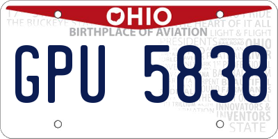 OH license plate GPU5838