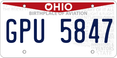 OH license plate GPU5847