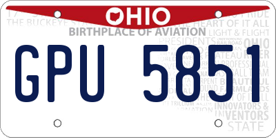 OH license plate GPU5851
