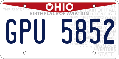 OH license plate GPU5852
