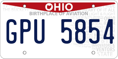OH license plate GPU5854