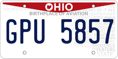 OH license plate GPU5857