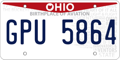 OH license plate GPU5864