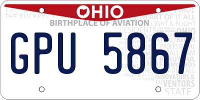 OH license plate GPU5867