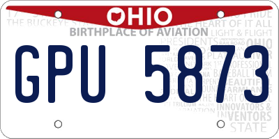 OH license plate GPU5873