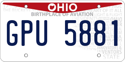 OH license plate GPU5881