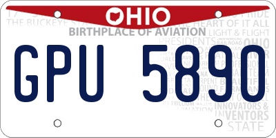 OH license plate GPU5890