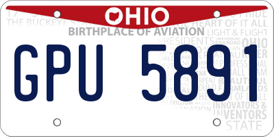 OH license plate GPU5891