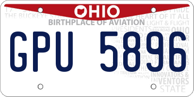 OH license plate GPU5896