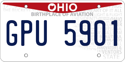OH license plate GPU5901