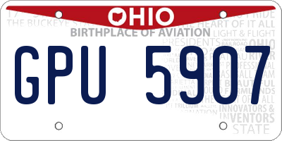 OH license plate GPU5907