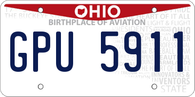 OH license plate GPU5911