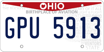 OH license plate GPU5913