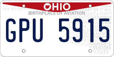 OH license plate GPU5915