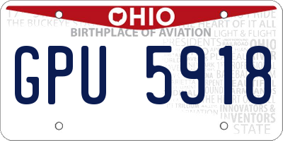 OH license plate GPU5918