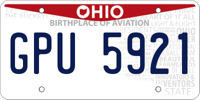 OH license plate GPU5921