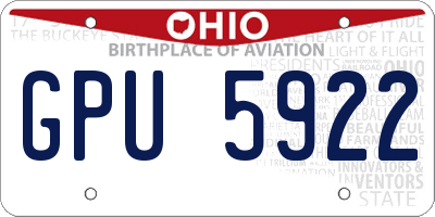 OH license plate GPU5922