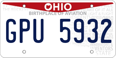 OH license plate GPU5932