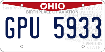 OH license plate GPU5933