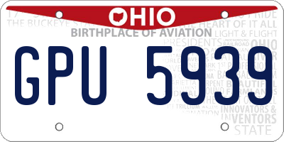 OH license plate GPU5939