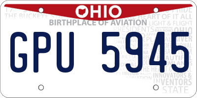 OH license plate GPU5945