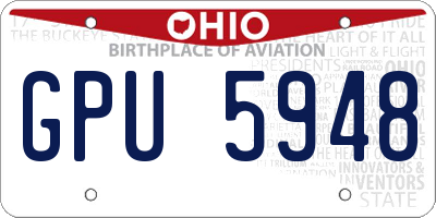OH license plate GPU5948