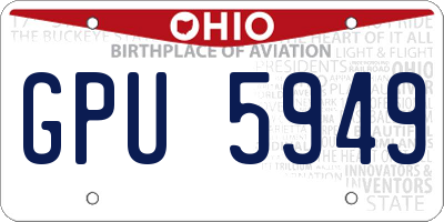 OH license plate GPU5949