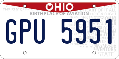 OH license plate GPU5951