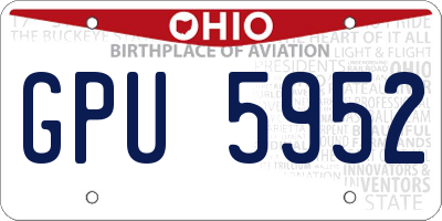 OH license plate GPU5952