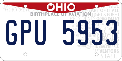 OH license plate GPU5953