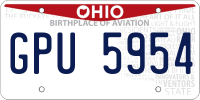 OH license plate GPU5954