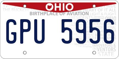 OH license plate GPU5956