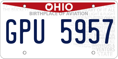 OH license plate GPU5957