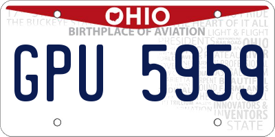 OH license plate GPU5959