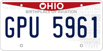 OH license plate GPU5961